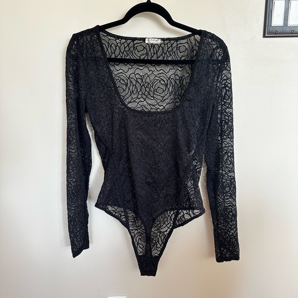 Free People Intimately Bodysuit Black Medium will fit 10-12 - Picture 4 of 7